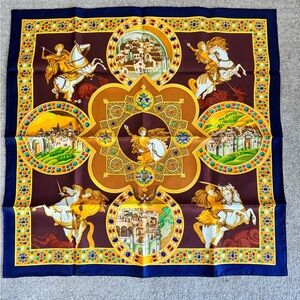 Hermes Silk Scarf “Le Triomphe du Paladin” designed by Julia Abadie